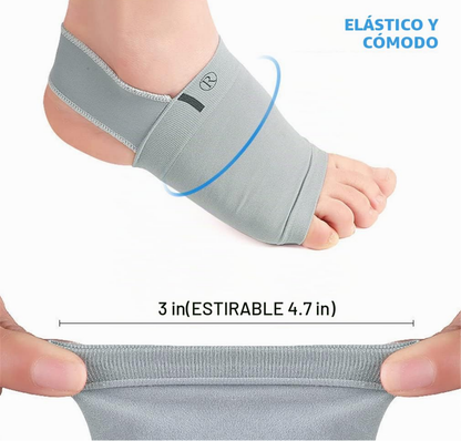 Funda de compresión para arco con gel – Soporte metatarsiano – 1 par (Gris)