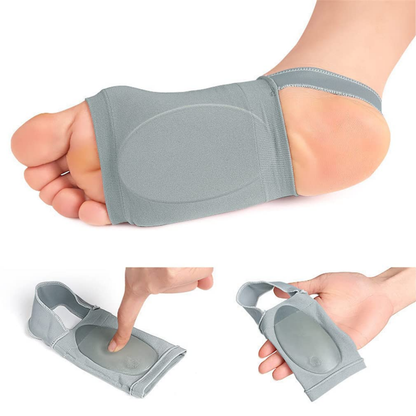 Funda de compresión para arco con gel – Soporte metatarsiano – 1 par (Gris)