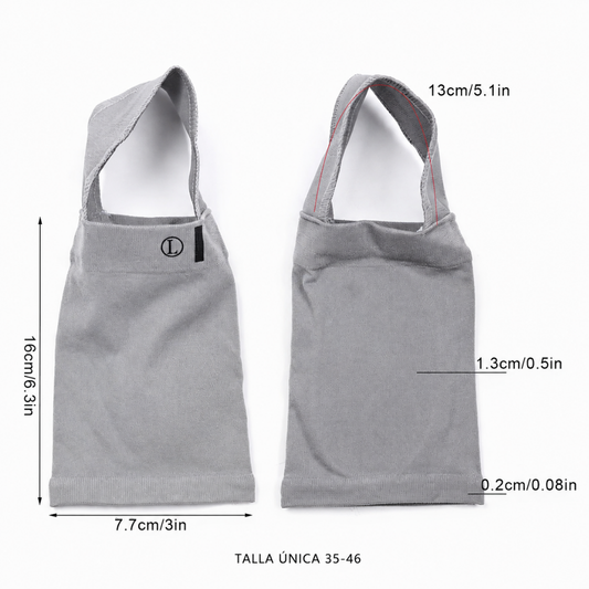 Funda de compresión para arco con gel – Soporte metatarsiano – 1 par (Gris)